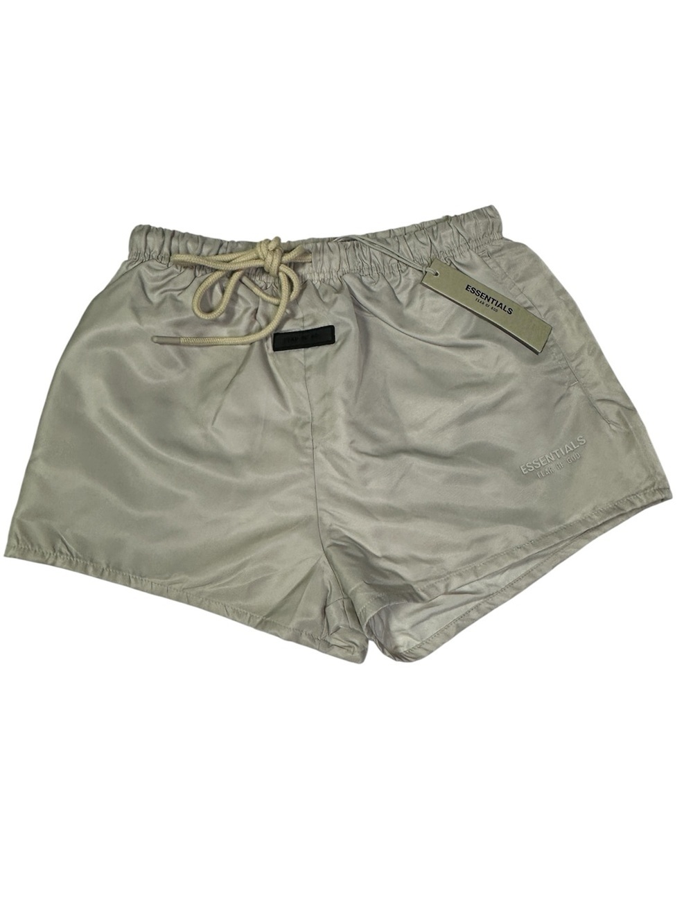 Fear Of God ESSENTIALS Cream Nylon Running Shorts XS NWT